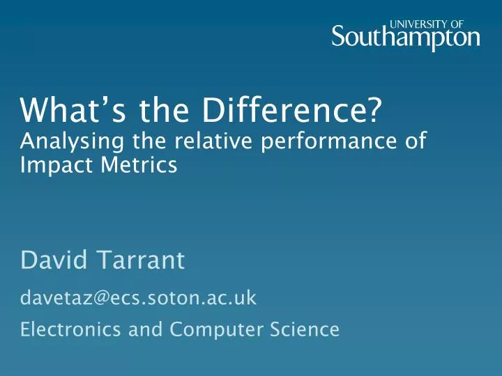 what s the difference analysing the relative performance of impact metrics