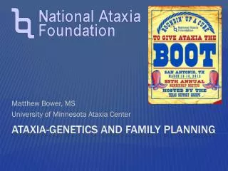 Ataxia -Genetics and family planning