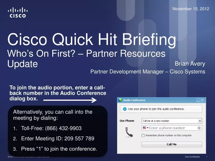 cisco quick hit briefing who s on first partner resources update