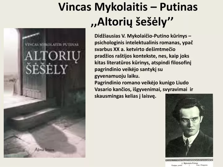 vincas mykolaitis putinas altori e ly