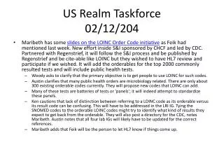US Realm Taskforce 02/12/204