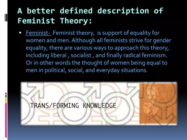 a better defined description of feminist theory