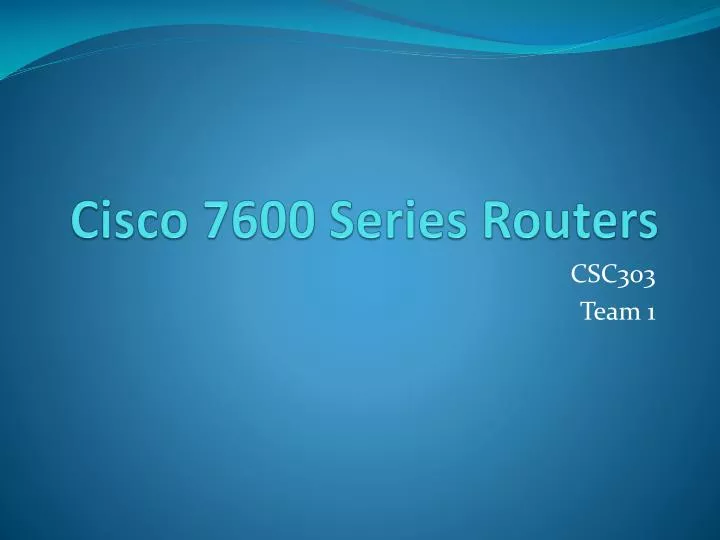 cisco 7600 series routers