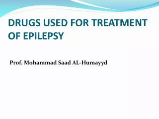 drugs used for treatment of epilepsy