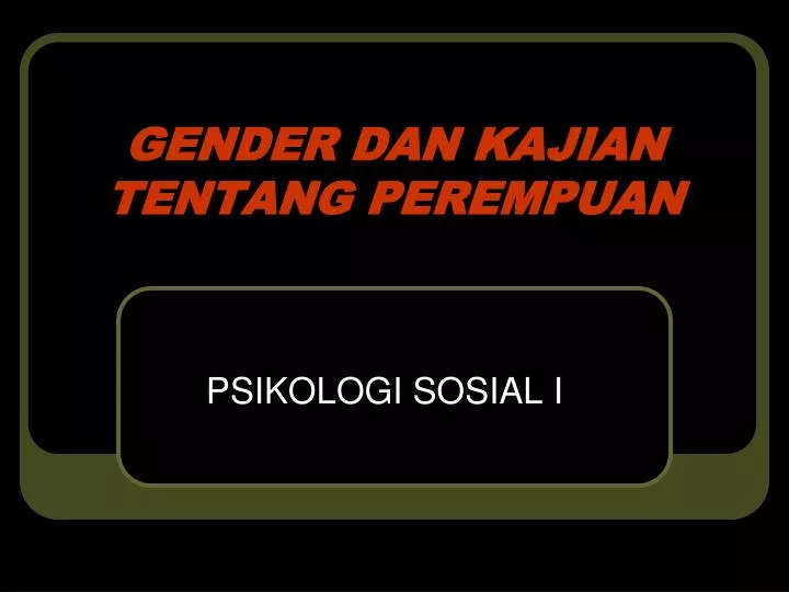 gender dan kajian tentang perempuan