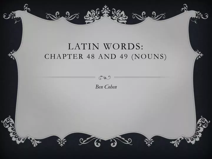 Latin Words Chapter 48 And 49 Nouns