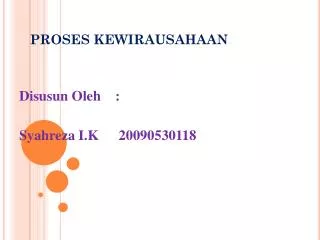 proses kewirausahaan
