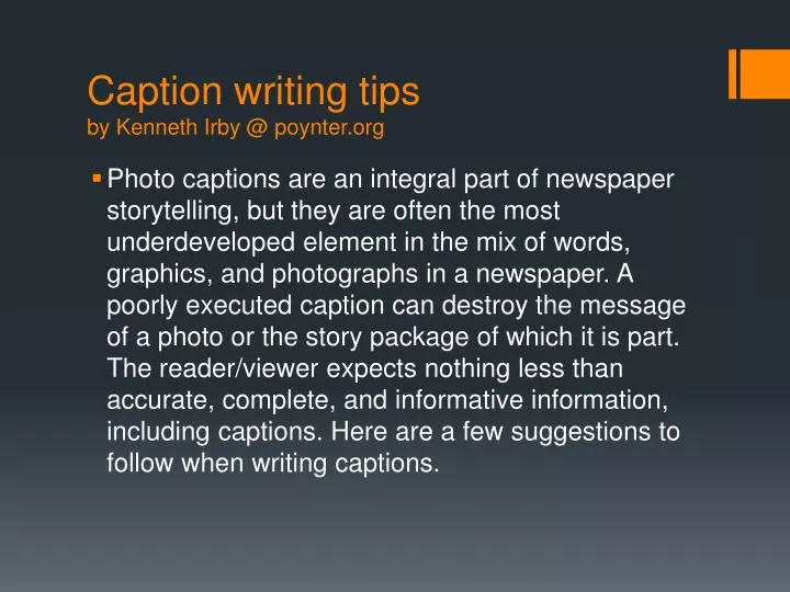caption writing tips by kenneth irby @ poynter org