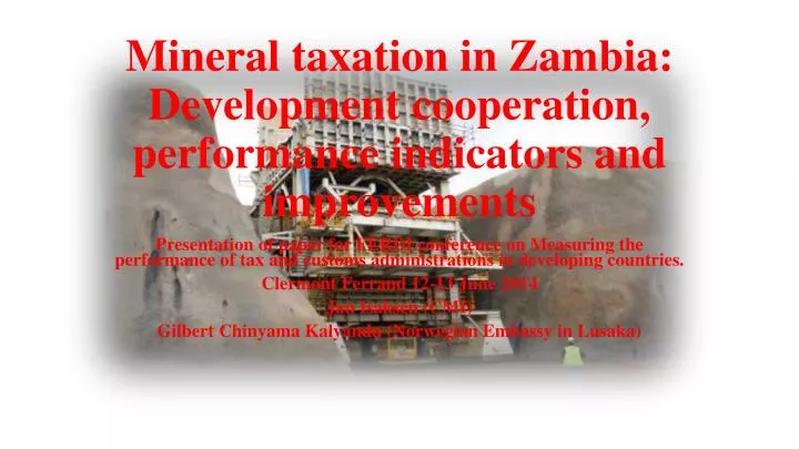 mineral taxation in zambia development cooperation performance indicators and improvements