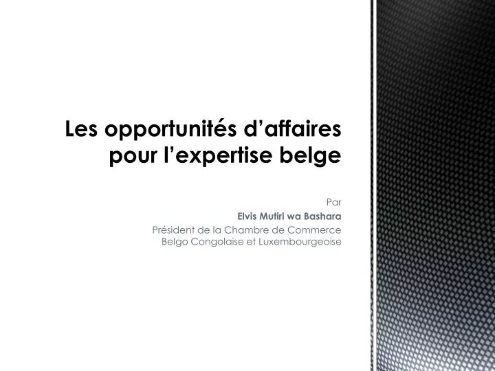 les opportunit s d affaires pour l expertise belge