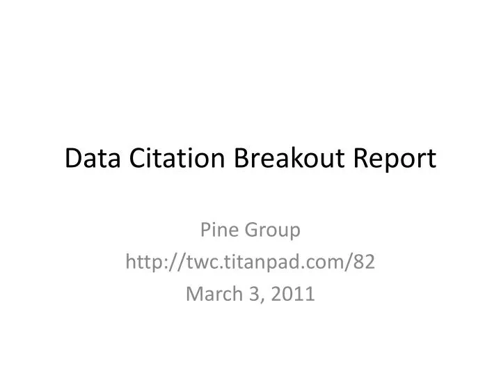 data citation breakout report