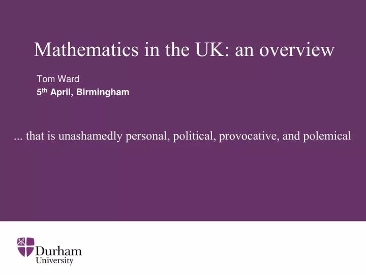 mathematics in the uk an overview