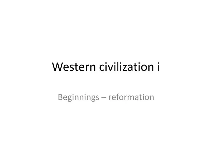 western civilization i