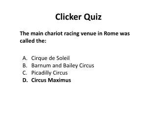 Clicker Quiz