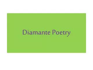 Diamante Poetry