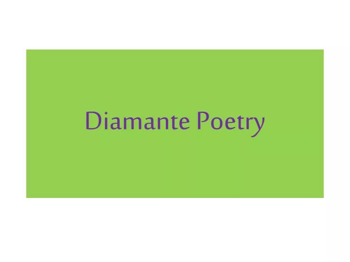 diamante poetry