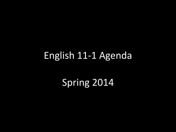 english 11 1 agenda