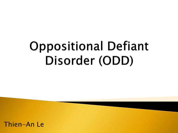 oppositional defiant disorder odd