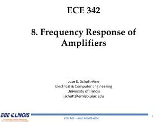 ECE 342 8. Frequency Response of Amplifiers