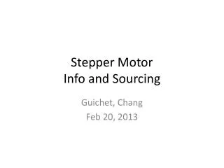 Stepper Motor Info and Sourcing