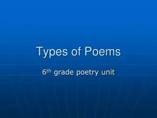 Types of Poems