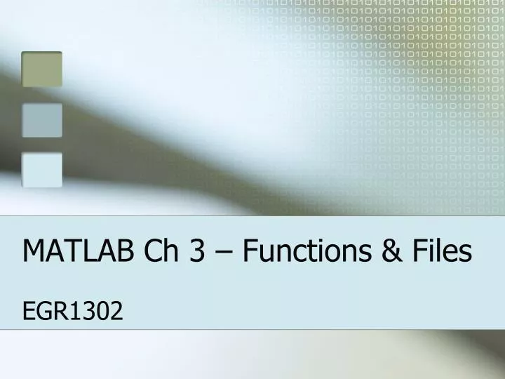 matlab ch 3 functions files