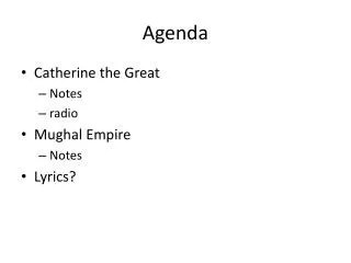 Agenda