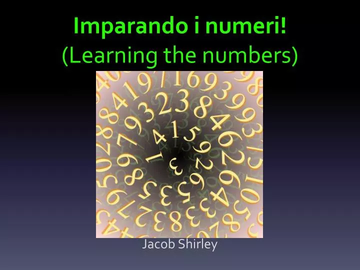 imparando i numeri learning the numbers