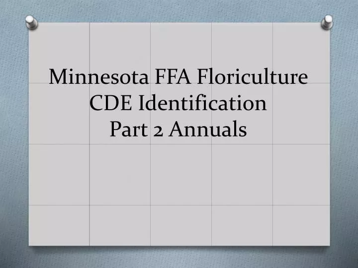 minnesota ffa floriculture cde identification part 2 annuals