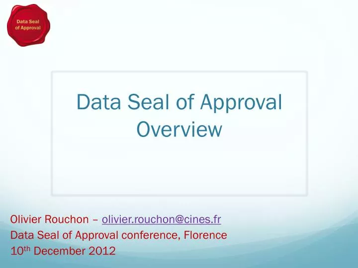 data seal of approval overview