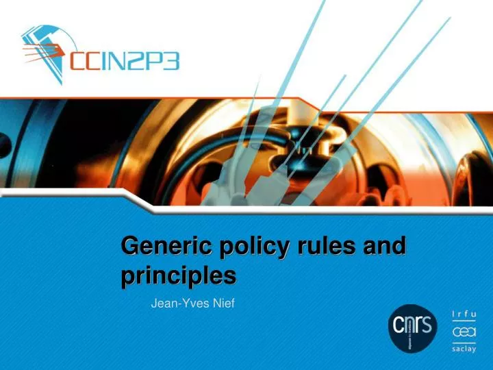 generic policy rules and principles