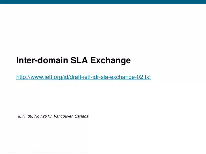 inter domain sla exchange