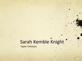 Sarah Kemble Knight