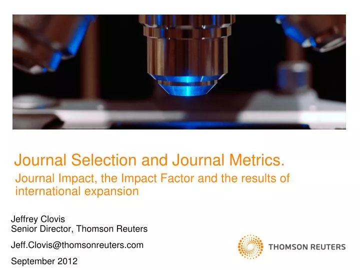 journal selection and journal metrics