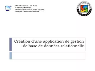 cr ation d une application de gestion de base de donn es relationnelle