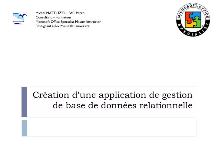 cr ation d une application de gestion de base de donn es relationnelle