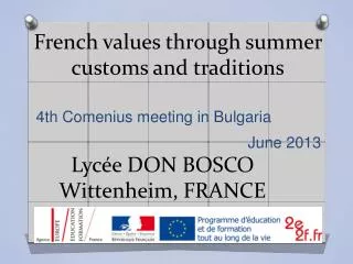French values through summer customs and traditions