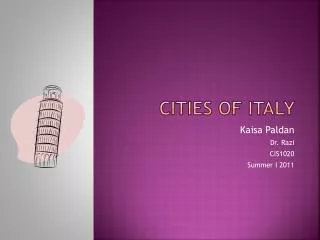 Cities of Italy