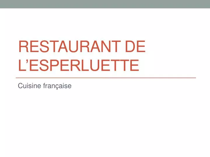 restaurant de l esperluette