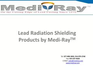 Lead Radiation Shielding Products by Medi-Ray(TM)