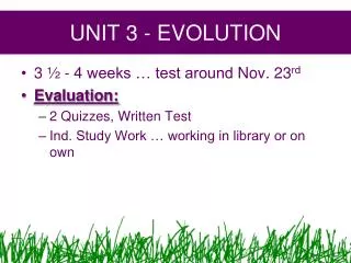 UNIT 3 - EVOLUTION