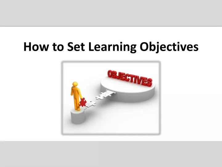 how to set learning objectives