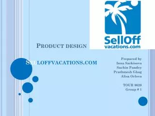 Product design Sel loffvacations.com