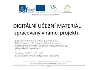 digit ln u ebn materi l zpracovan v r mci projektu