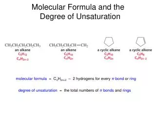 Molecular Formula and the Degree of Unsaturation