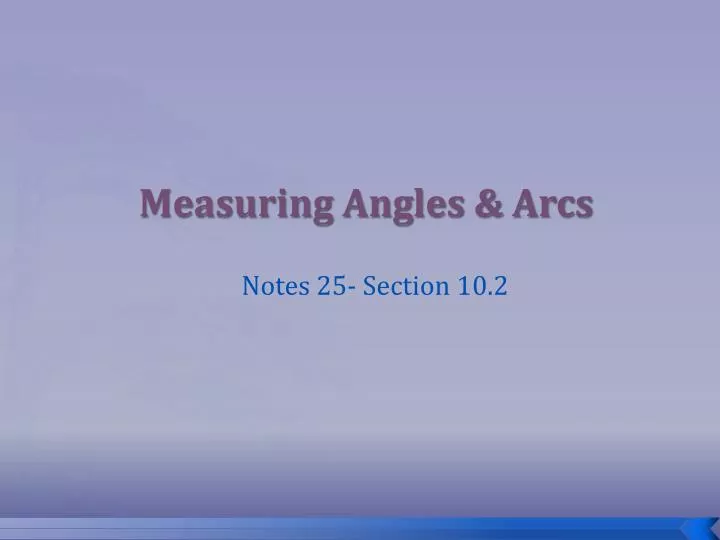 measuring angles arcs