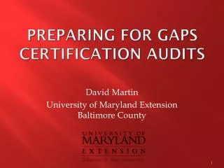 Preparing for GAPs Certification Audits