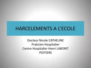 harcelements a l ecole