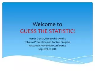 Welcome to GUESS THE STATISTIC!