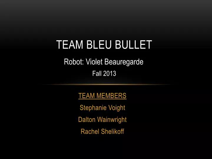 team bleu bullet